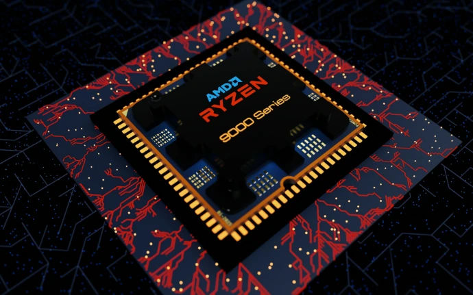 Amd ryzen 9000 series processor on a circuit board
